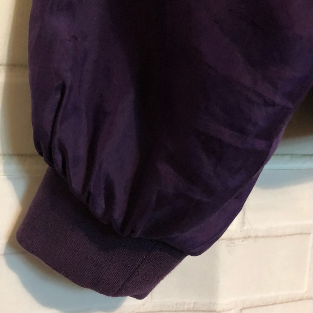 Los Angeles Lakers Purple Gold 100% Silk Tulliano NBA Basketball Zip Jacket S - Picture 8 of 16